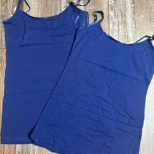 Bozzolo Navy Royal Blue Camisole Tank Top- Plus Size - 2 Pack